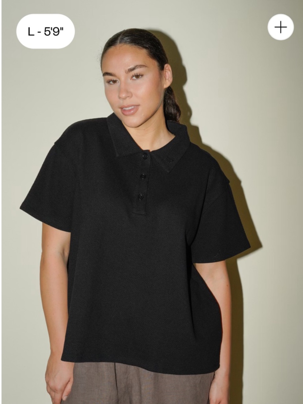 Djerf Avenue Textured Polo Top